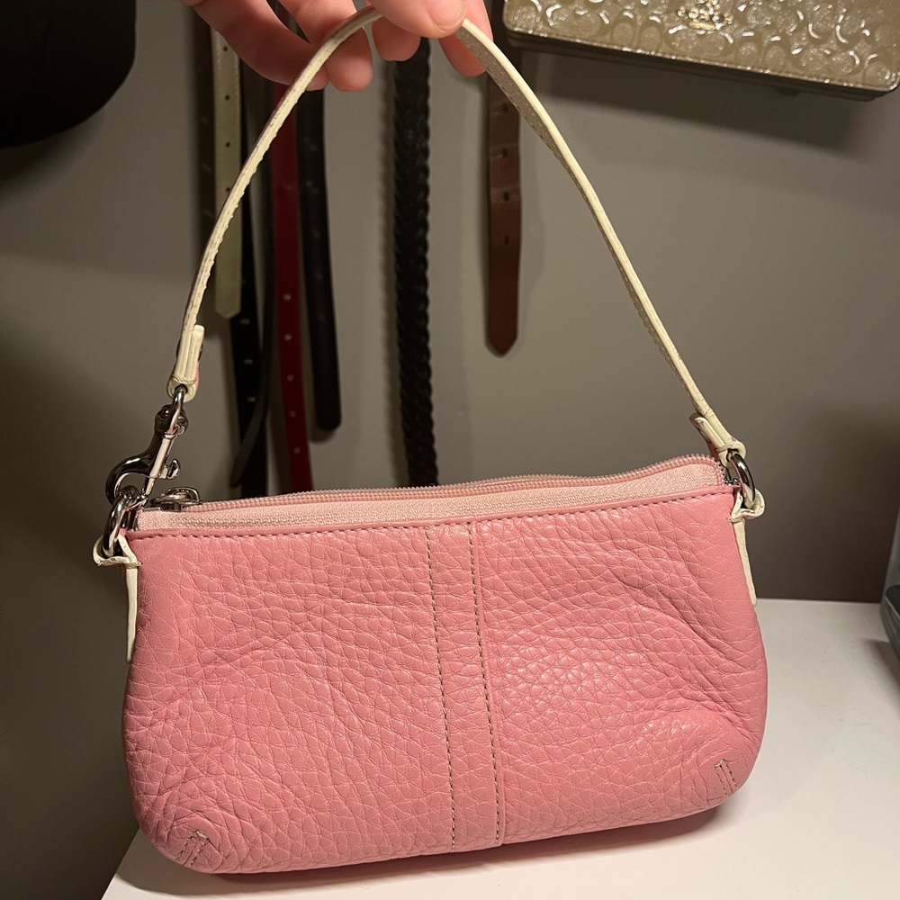 Authentic Coach Pink Pebble Leather Wristlet
